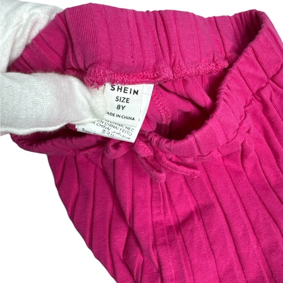 Fusia Pink Knit Ribbed Tank Top and Shorts Set by SHEIN Size 8 Y - Picture 4 of 5